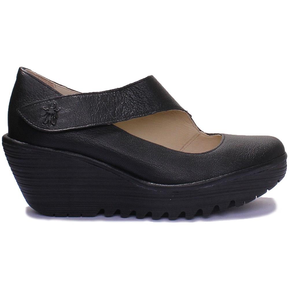Yasi682 Cuneo Scarpe Di Cuoio Nero Per Le Donne - Foto 2