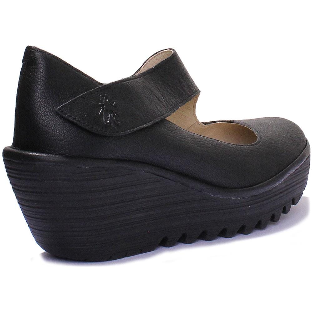 Yasi682 Cuneo Scarpe Di Cuoio Nero Per Le Donne - Foto 3