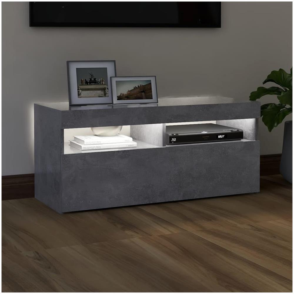 Mobile Porta TV con Luci LED Grigio Cemento 90x35x40 cm - Foto 3