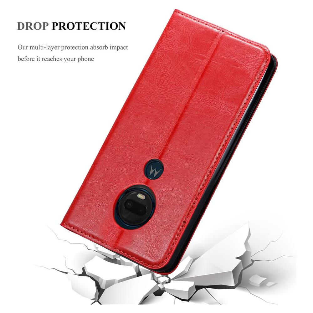 Custodia Compatibile Con Motorola Moto G7 / G7 Plus In Rosso Mela - Coperchio Protettiva Con Chiusura Magnetica, Funzione Stand E Tasca Per Le Carte - Foto 8