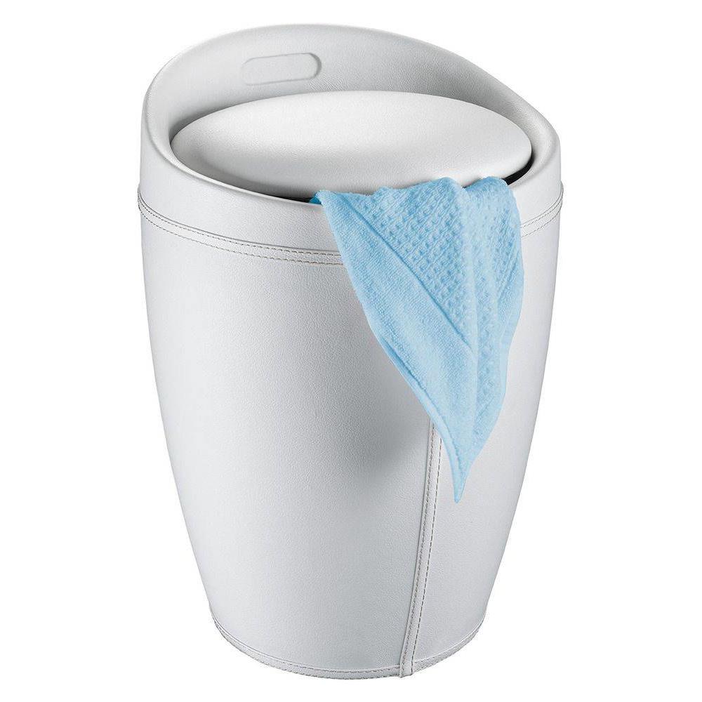 Candy White Poufa Con Vano Portaoggetti - Cesto Portabiancheria, 2 In 1, Wenko - Foto 7