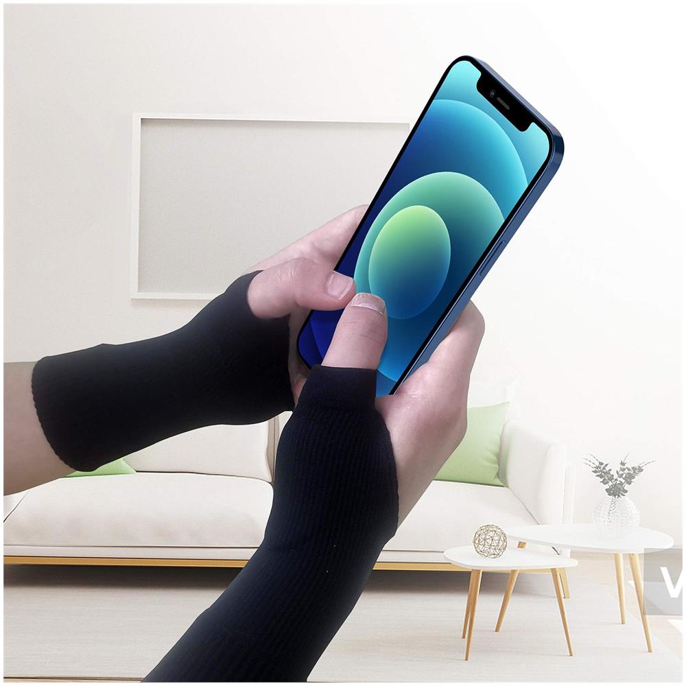 Guanti Per Il Pollice, Supporto Per Il Polso Della Mano, Guanti Senza Dita 1 Paio Black L - Foto 2