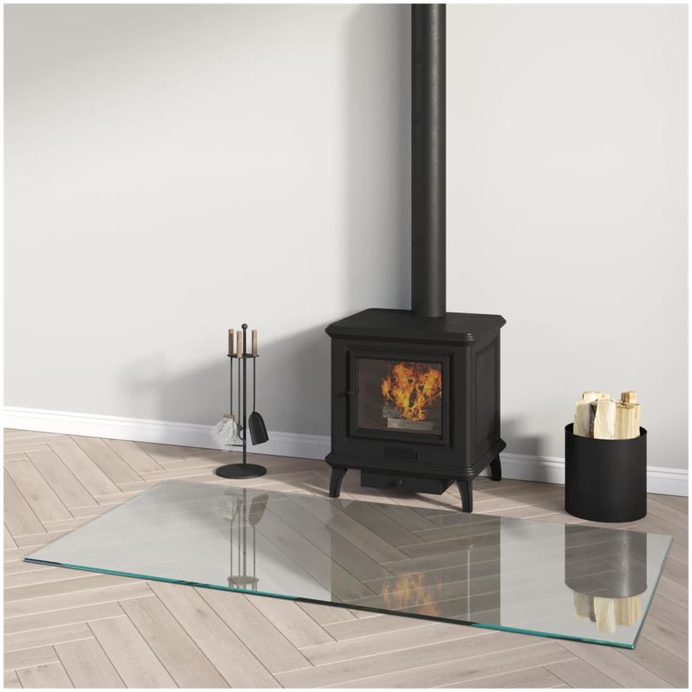 Lastra In Vetro Per Caminetto Rettangolare 120x60 Cm - Foto 1