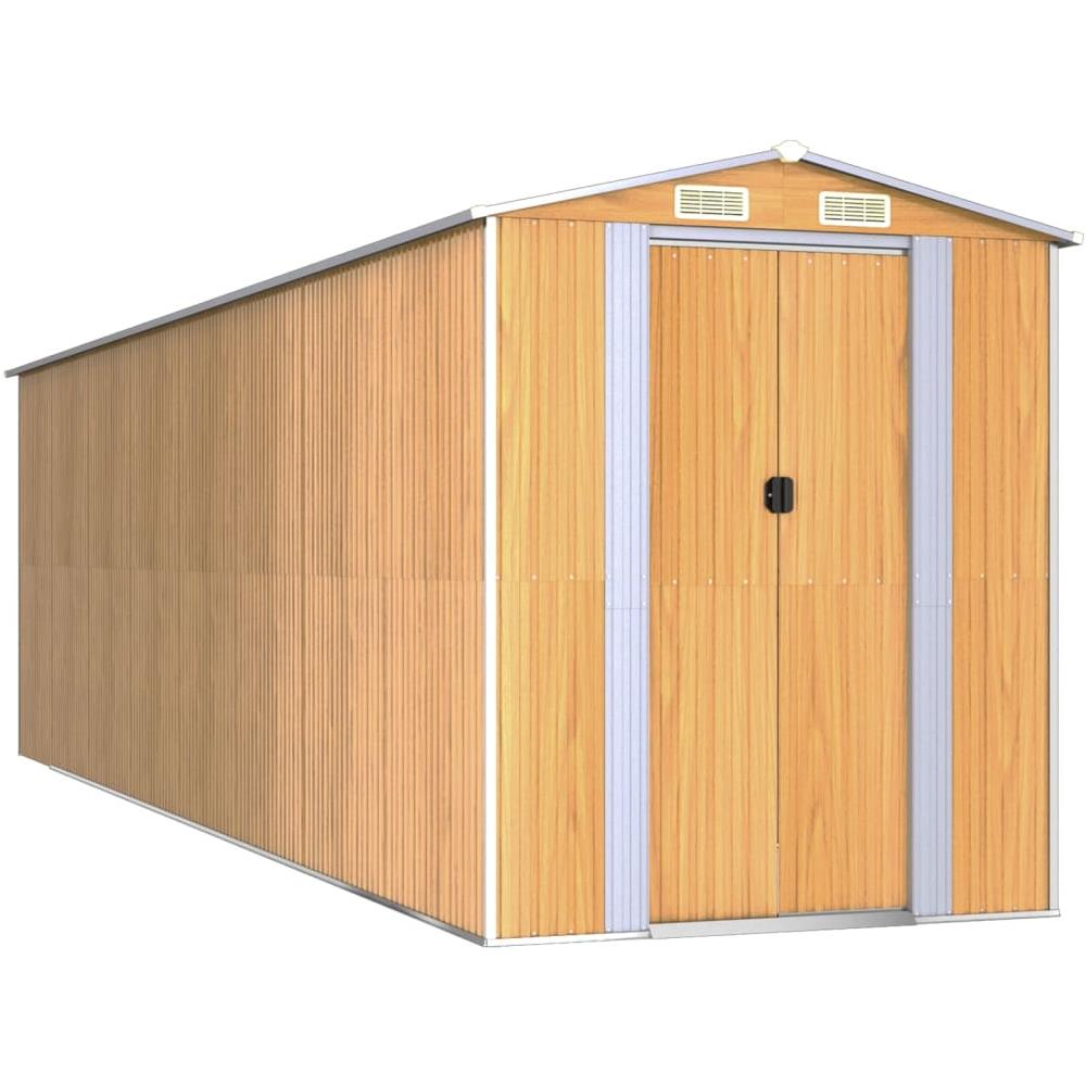 Capanno Giardino Marrone Chiaro 192x689x223 Cm Acciaio Zincato - Foto 2