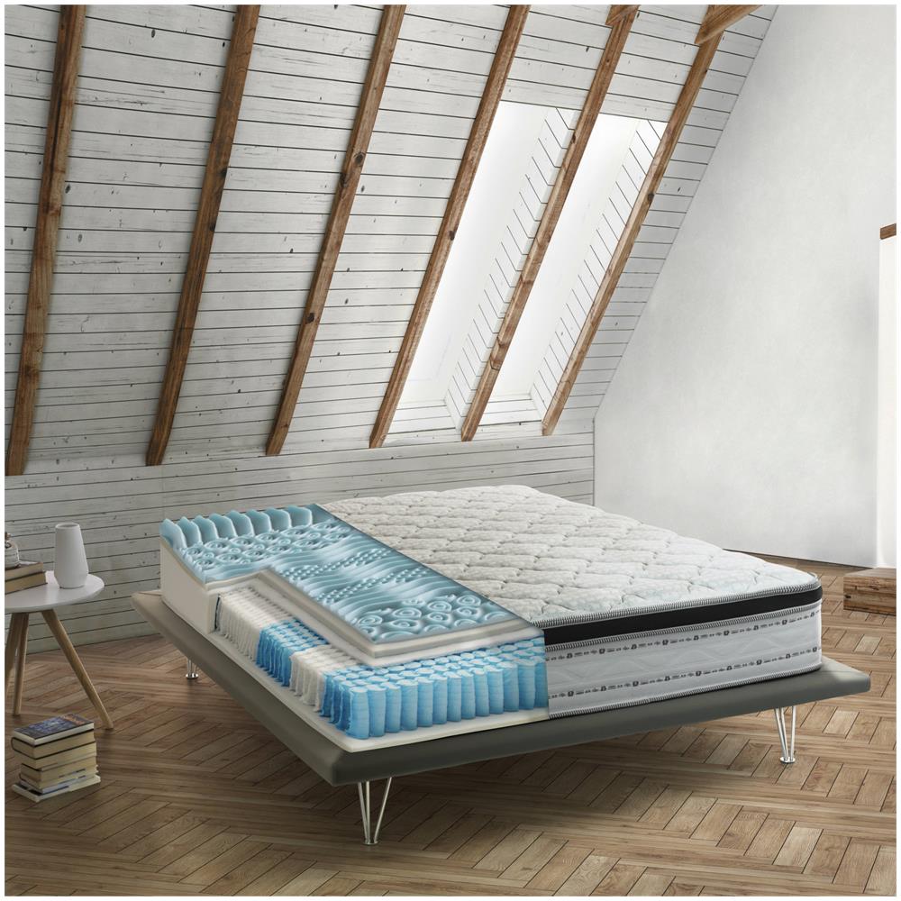 Materasso Matrimoniale Porzia, Sfoderabile In Memory Foam+gel E Molle Insacchettate, 100% Made In Italy, Anti Acaro E Anallergico, Cm 160x200h27 - Foto 1