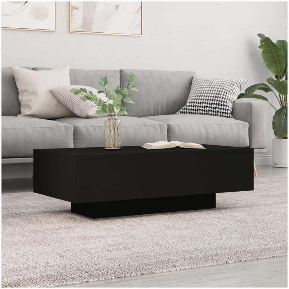 Tavolino Da Salotto Nero 100x49,5x31 Cm In Legno Multistrato - Foto 1