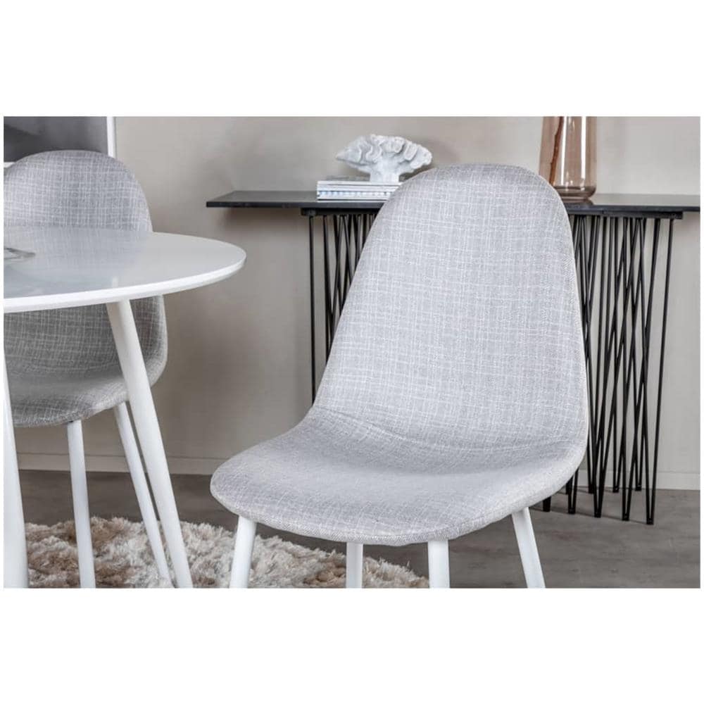 Sedie Da Pranzo 2 Pz Polar In Poliestere Grigio E Bianco - Foto 3