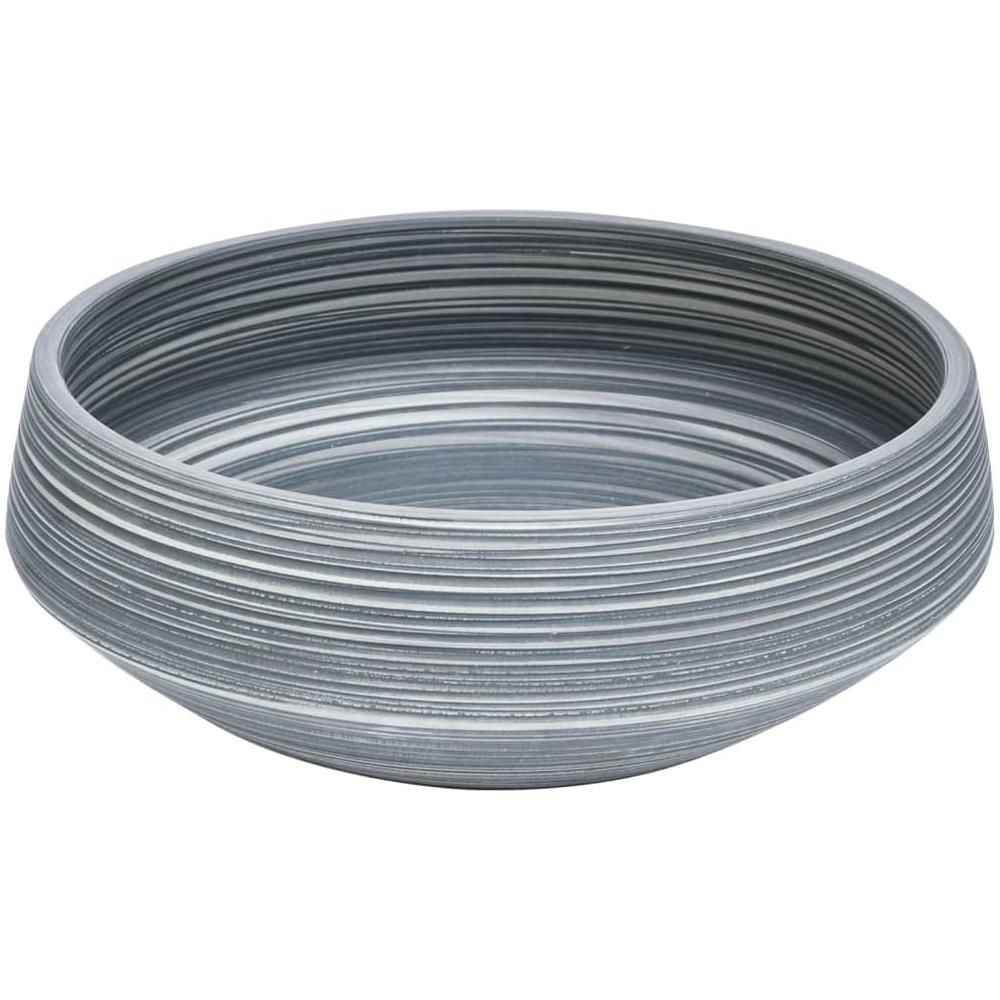 Lavabo Da Appoggio Grigio Rotondo F41x14 Cm Ceramica - Foto 3