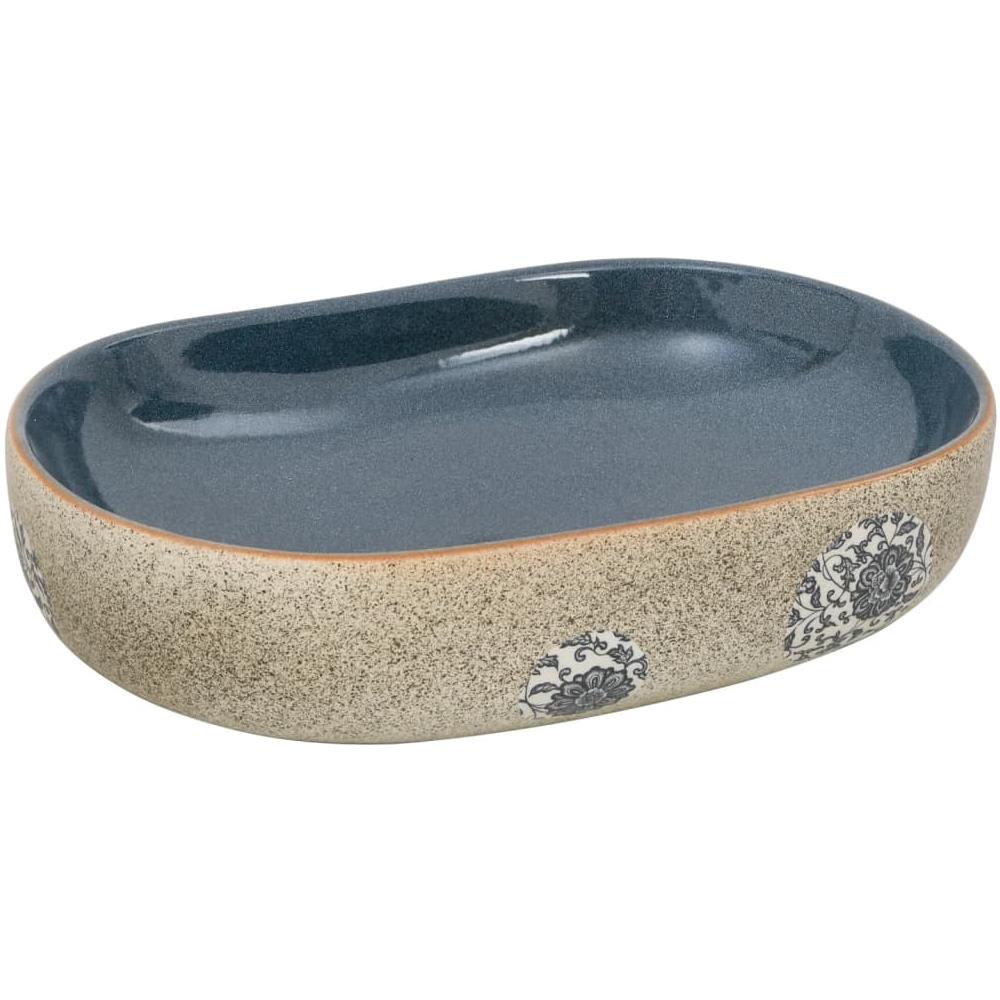 Lavabo Da Appoggio Sabbia E Blu Ovale 59x40x14 Cm Ceramica - Foto 2