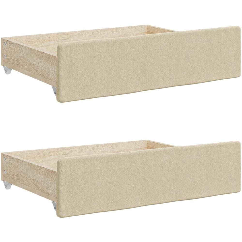 Divano Letto Estraibile Con Cassetti Crema 80x200 Cm In Tessuto - Foto 8