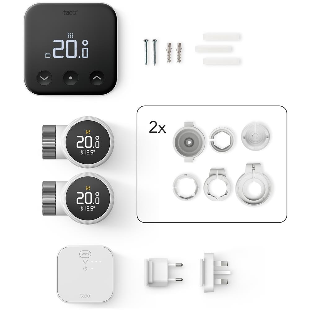 tado° Termostato Intelligente X - Kit di Base per più stanze, Termostato digitale, Nero, Bianco, Digitale, Batteria, Mini Stilo AAA - Foto 2