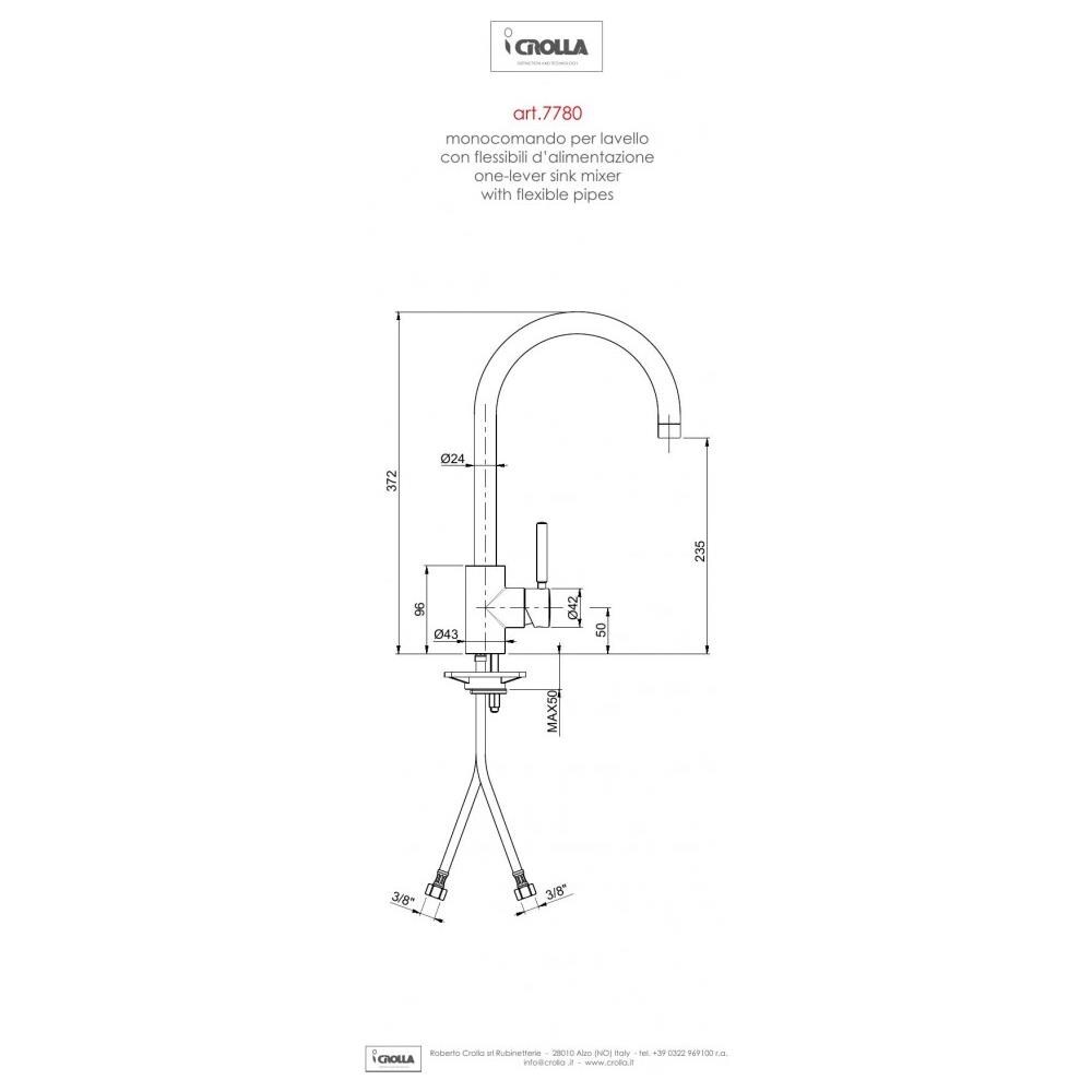 Miscelatore Monocomando Lavello Con Bocca Girevole 360° Energy Saving System Finitura Bianco Opaco GINGER 7780BO - Foto 2