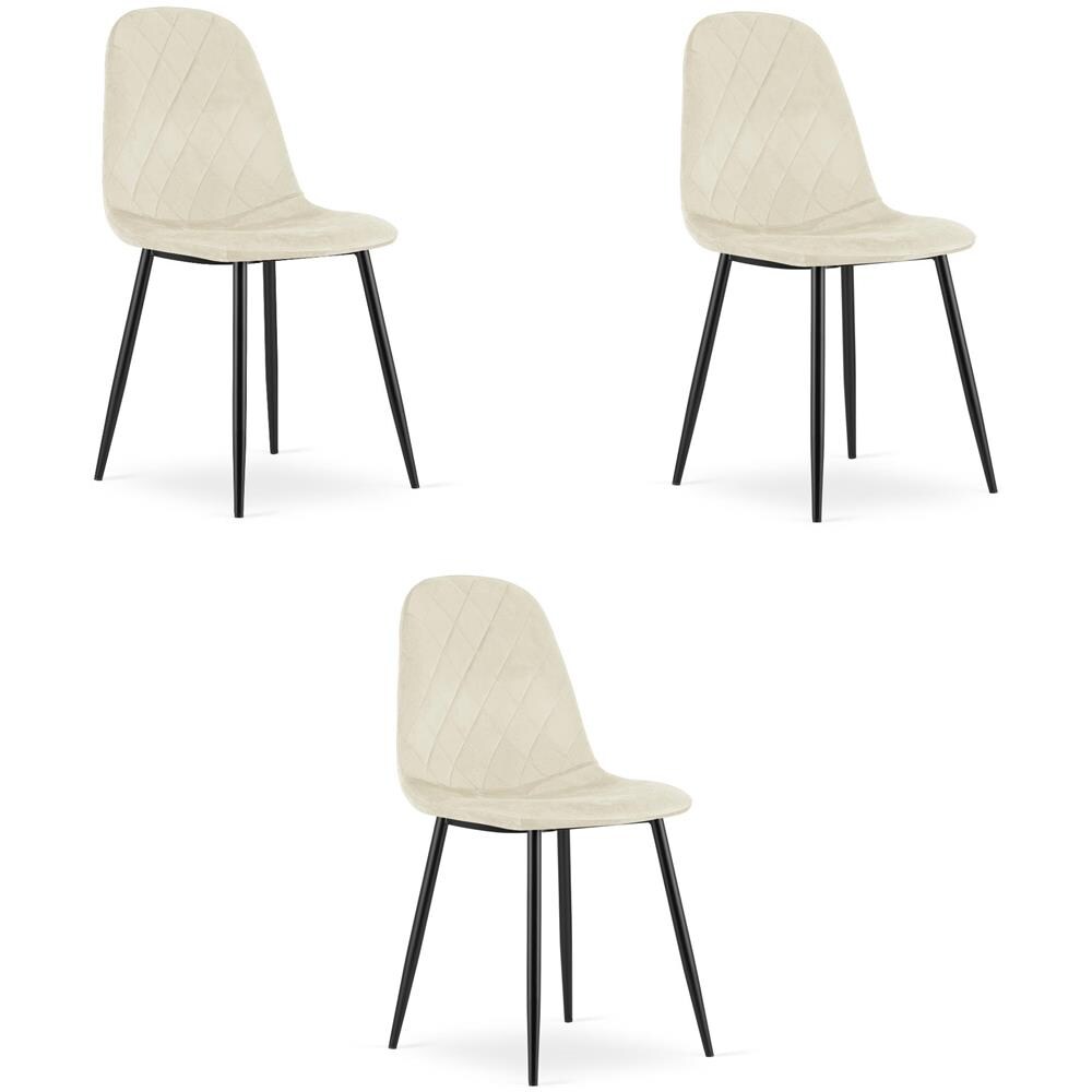 Sedia DAPI - Moderna in velluto beige x 3 - Foto 1