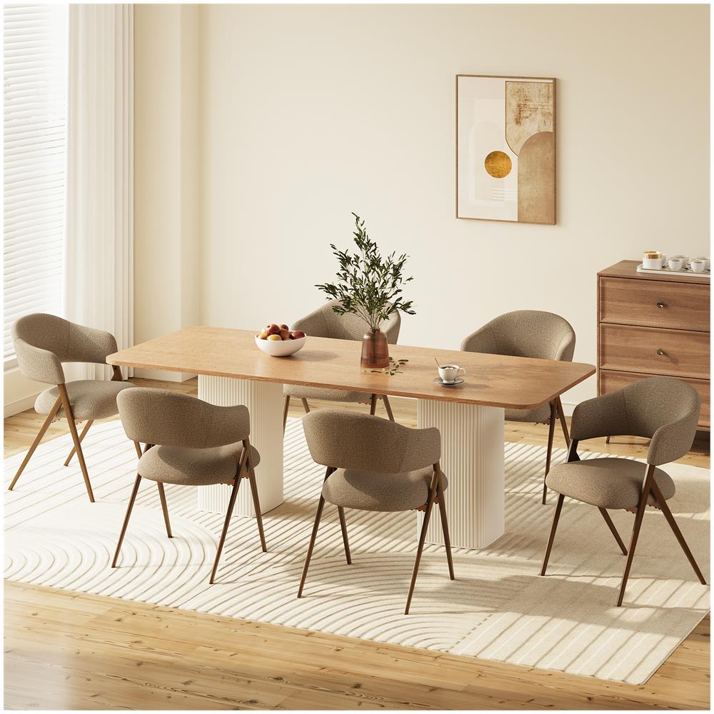 Sedie Da Sala Da Pranzo Set Da 2 Imbottite, Schienale Ergonomico, Design Vintage, Sedia Da Cucina E Sedia Da Pranzo, Marrone - Foto 8
