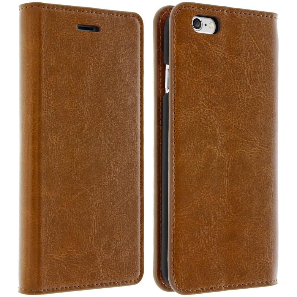 Custodia A Libro In Vera Pelle Serie First Class Apple Iphone 6 E 6s - Marrone - Foto 2