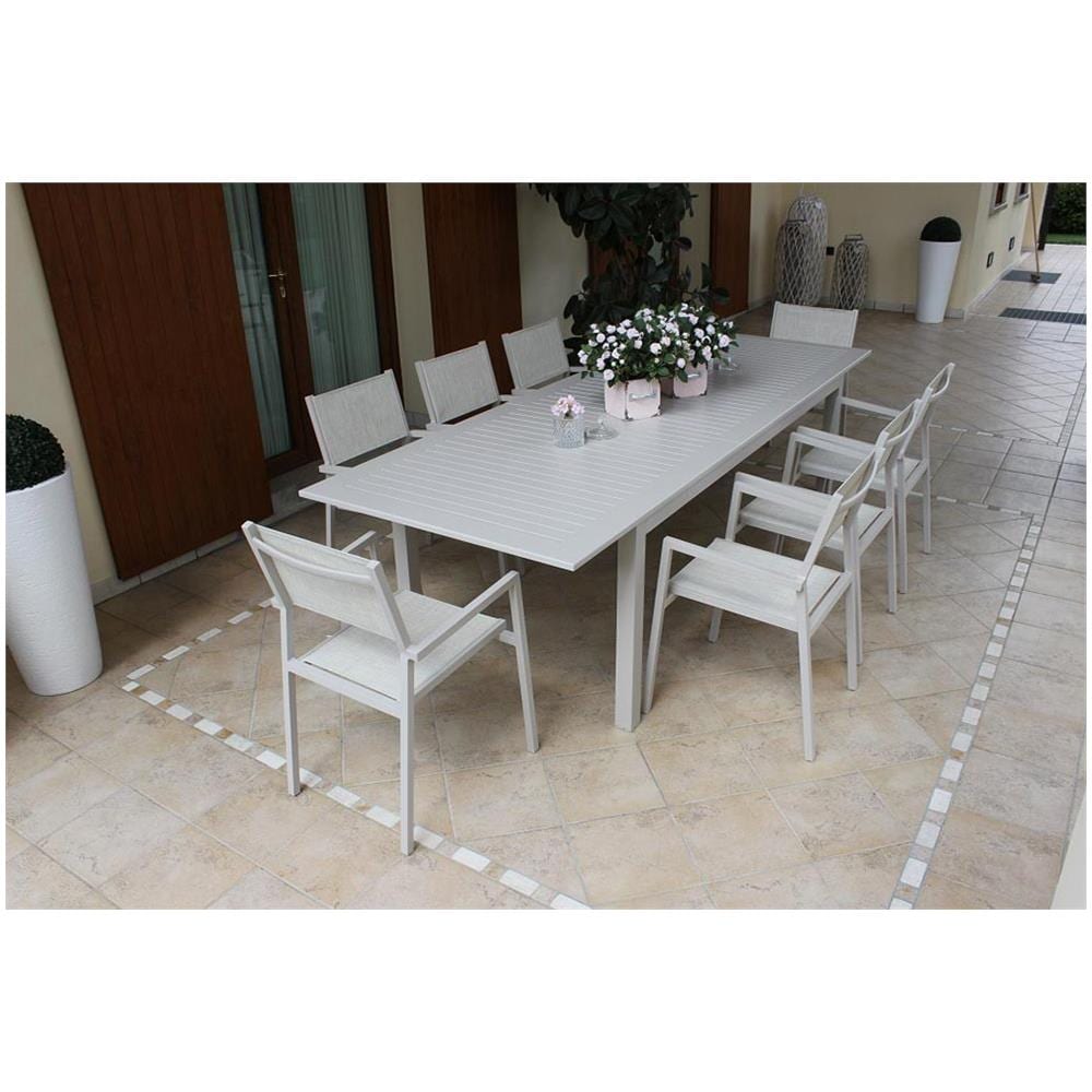 Tavolo Rettangolare Allungabile In Alluminio Tortora 220/280 X 100 Da Esterno Giardino, Per Ristorante Agriturismo Albergo Hotel - Foto 1