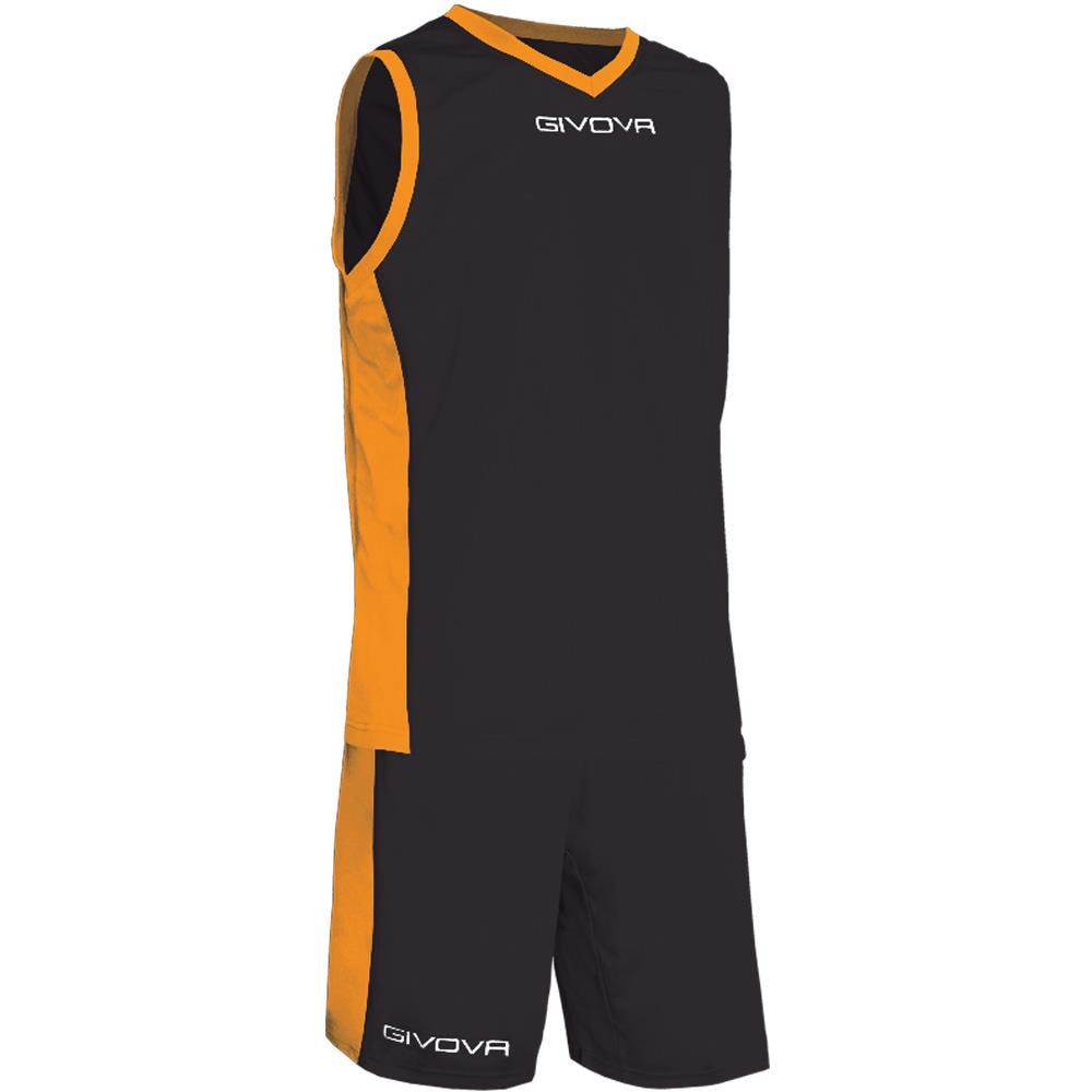 Kit Power - Completino Da Basket - Maglia Smanicata E Pantaloncino Di Colore Nero / arancio Taglia S - Foto 1