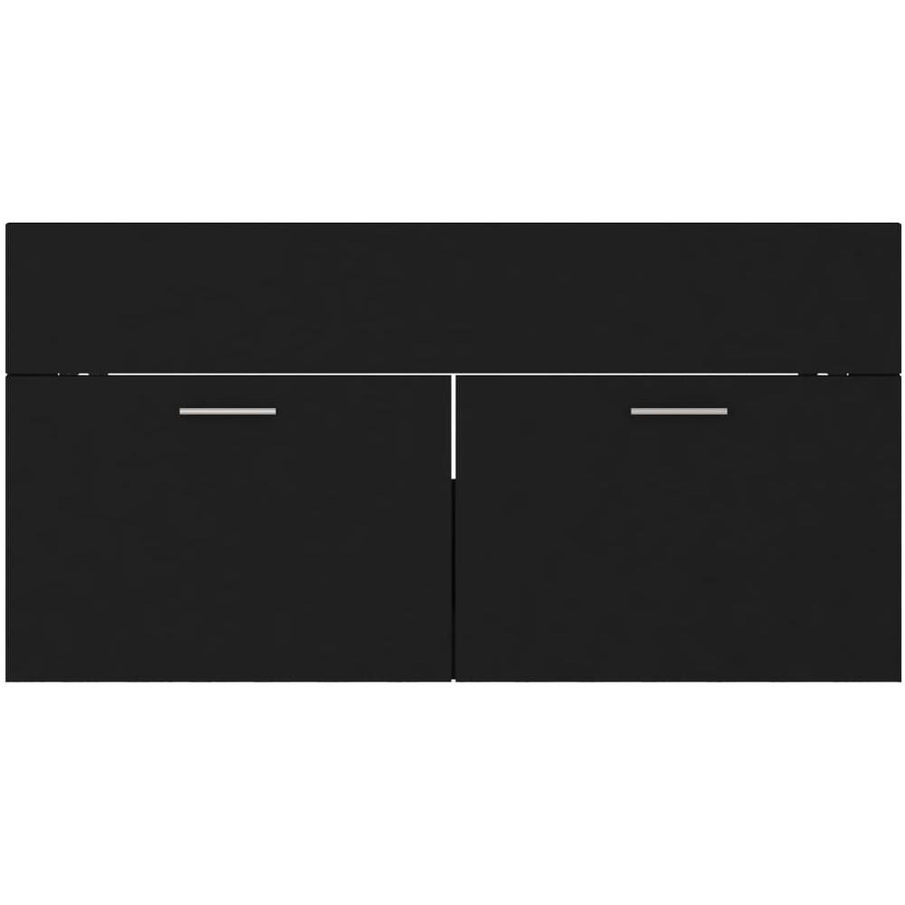 Mobile Sottolavabo Nero 90x38,5x46 cm in Legno Multistrato - Foto 2