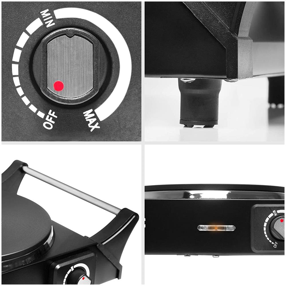 Hp1bk Fornello Elettrico Da Campeggio 1500w Piano Cottura Portatile Con 1 Piastra Elettrica In Ghisa E Manici Per Il Trasporto - Foto 2