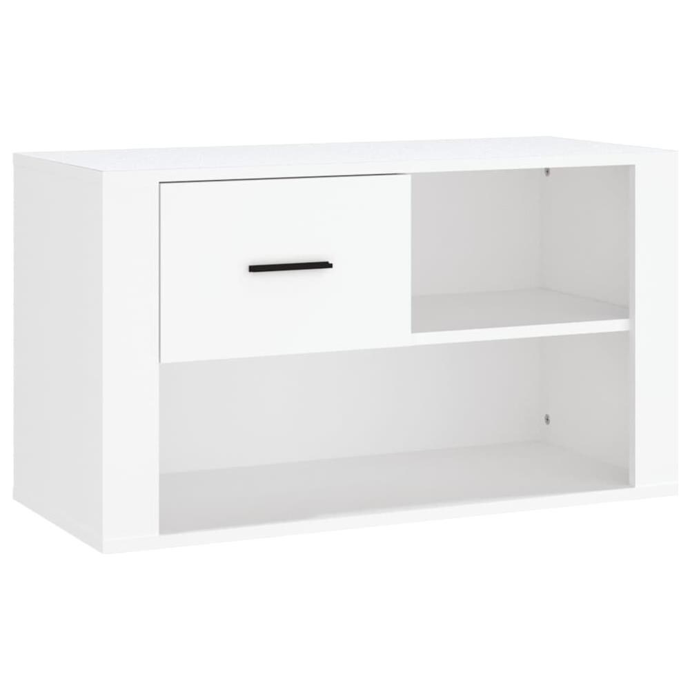 Scarpiera Bianca 80x35x45 Cm In Legno Multistrato - Foto 2