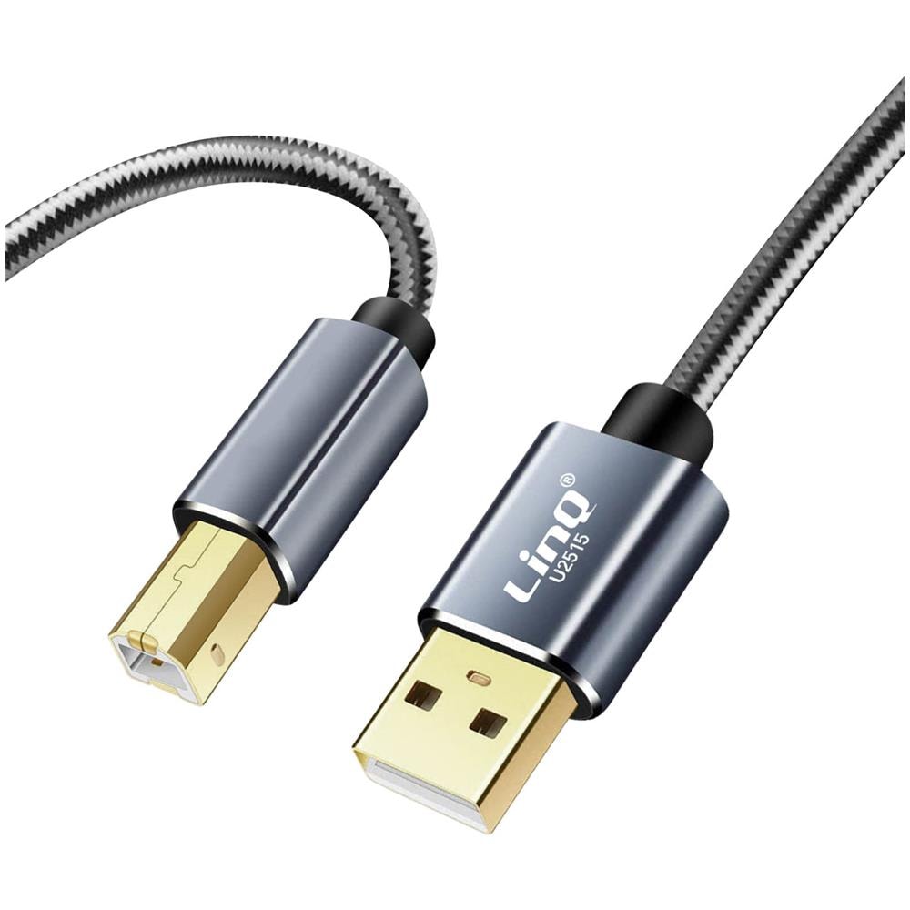 Cavo Da Usb-a 2.0 A Usb-b 2.0 Trasferimento Veloce Stabile Nylon 1,5m, Nero - Foto 1