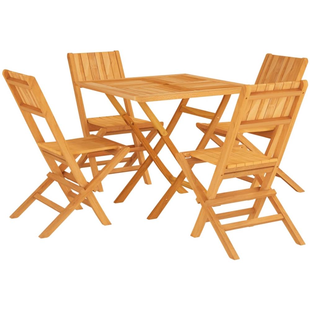 Set Da Pranzo Per Giardino 5 Pz In Legno Massello Di Teak - Foto 1