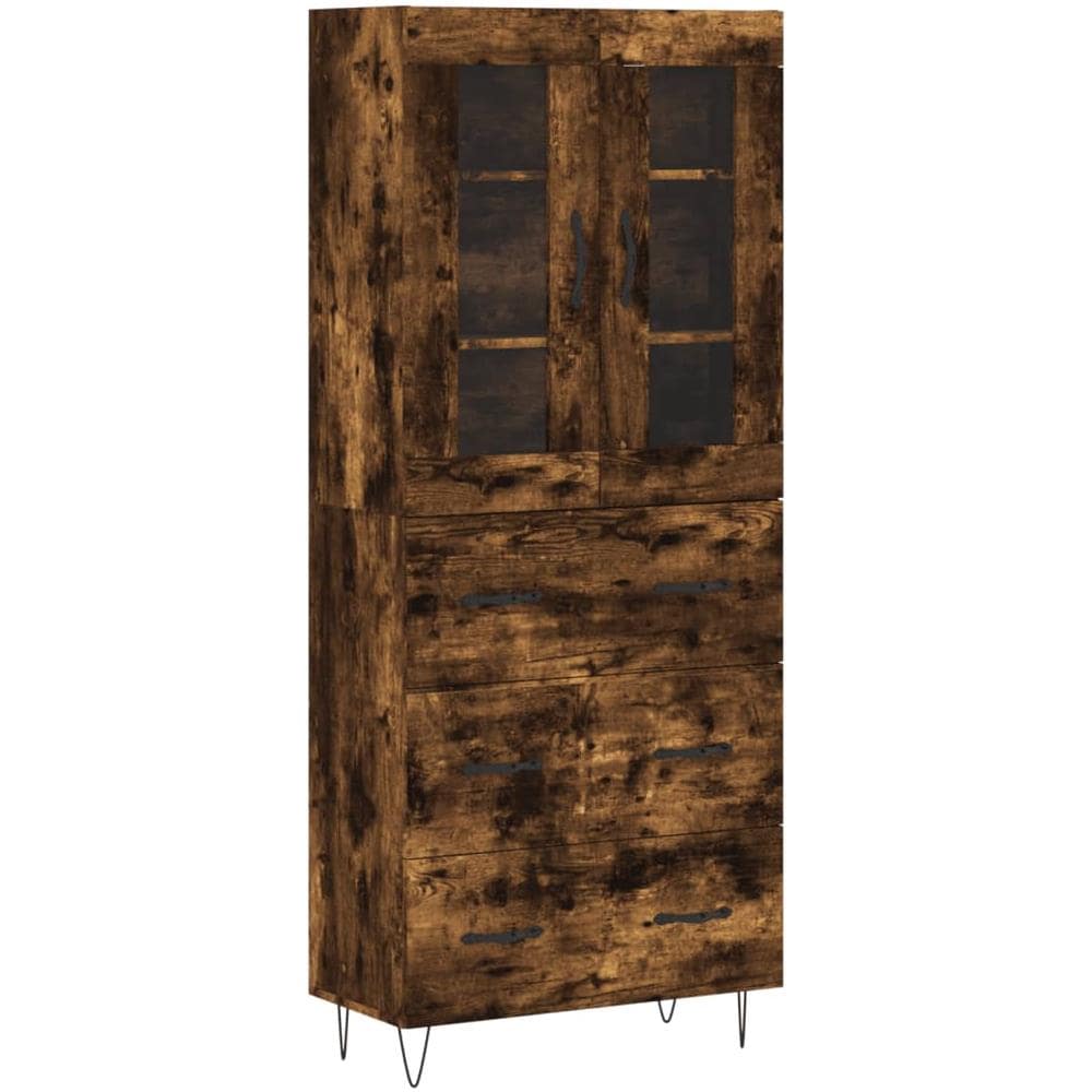 Credenza Rovere Fumo 69,5x34x180 Cm In Legno Multistrato - Foto 2