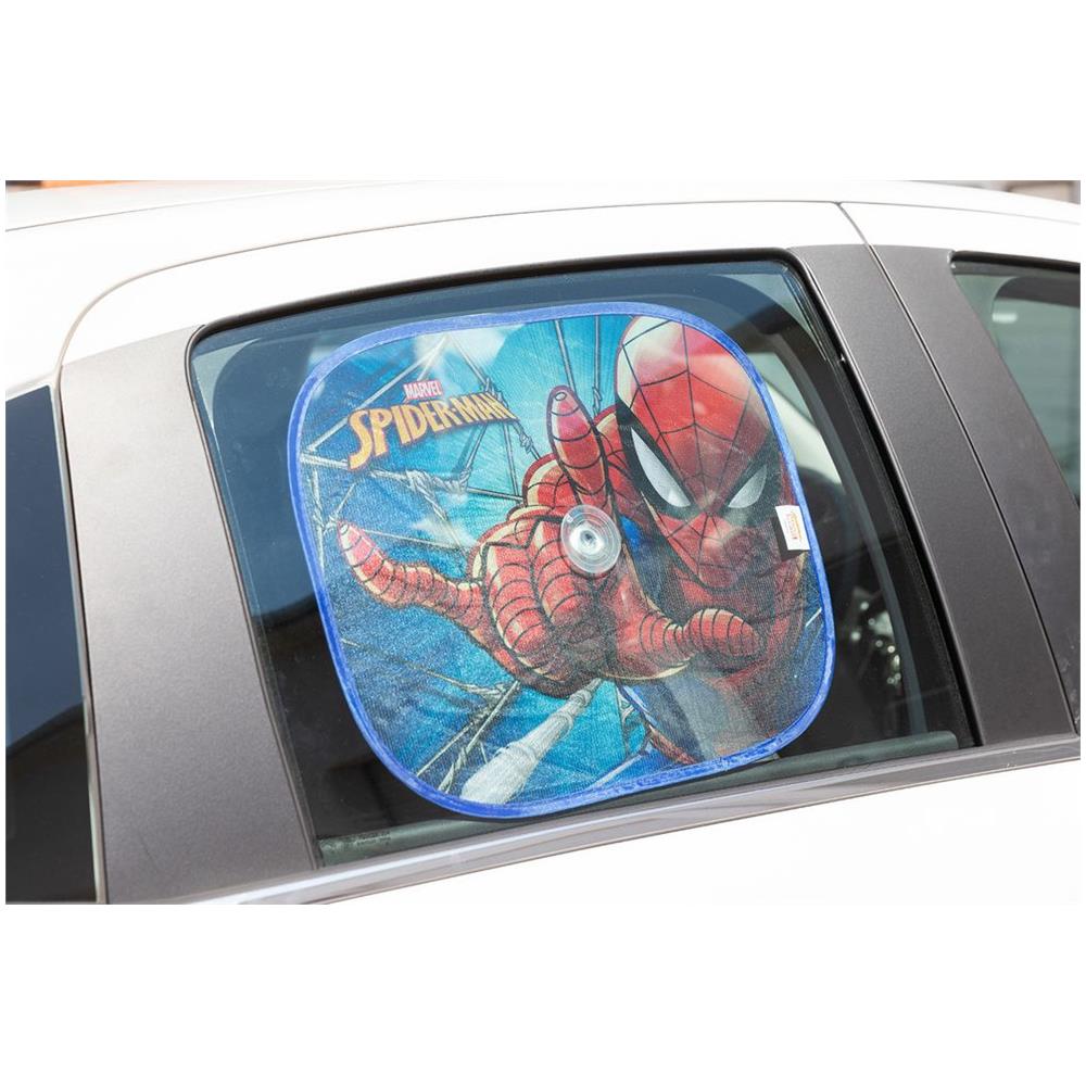 Coppia Di Tendine Laterali Parasole Auto Spiderman Uomo Ragno Bambino - Foto 2