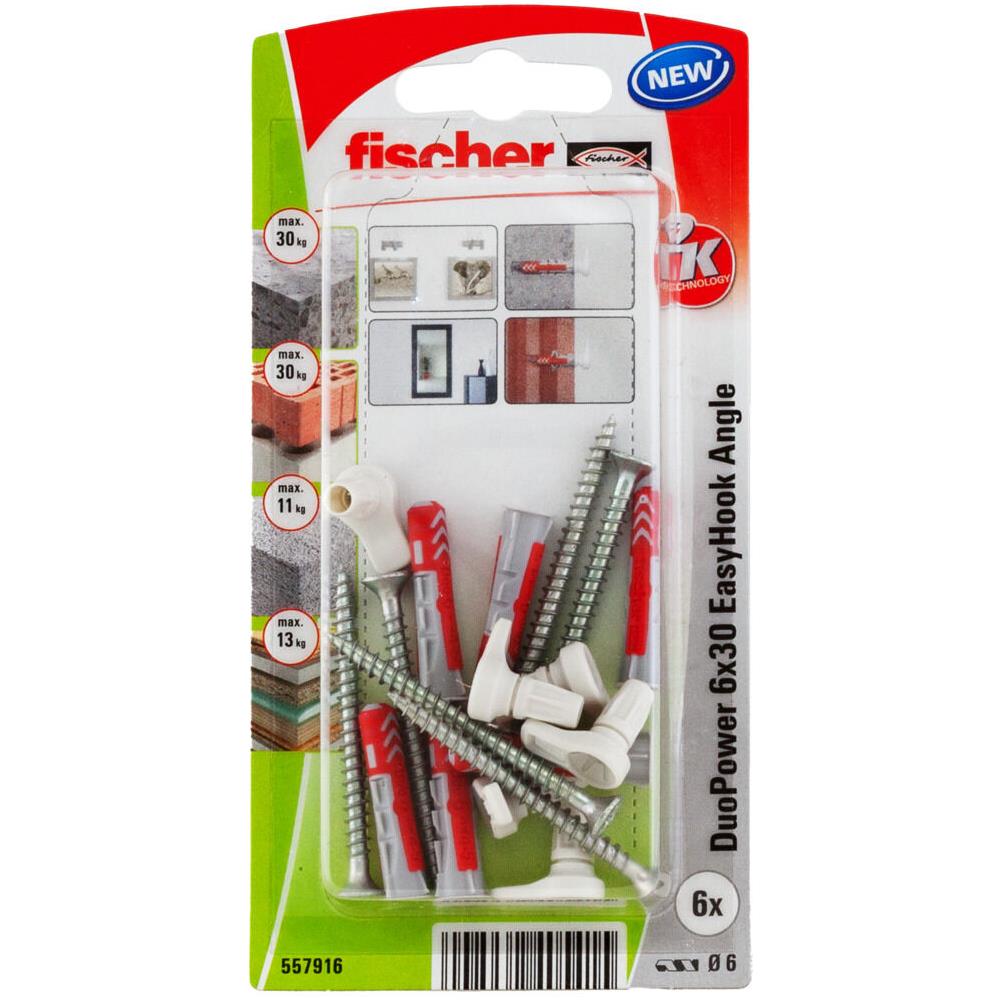 557916 ancoraggio a vite e tassello 6 pz Kit di viti e tasselli a muro 30 mm - Foto 1