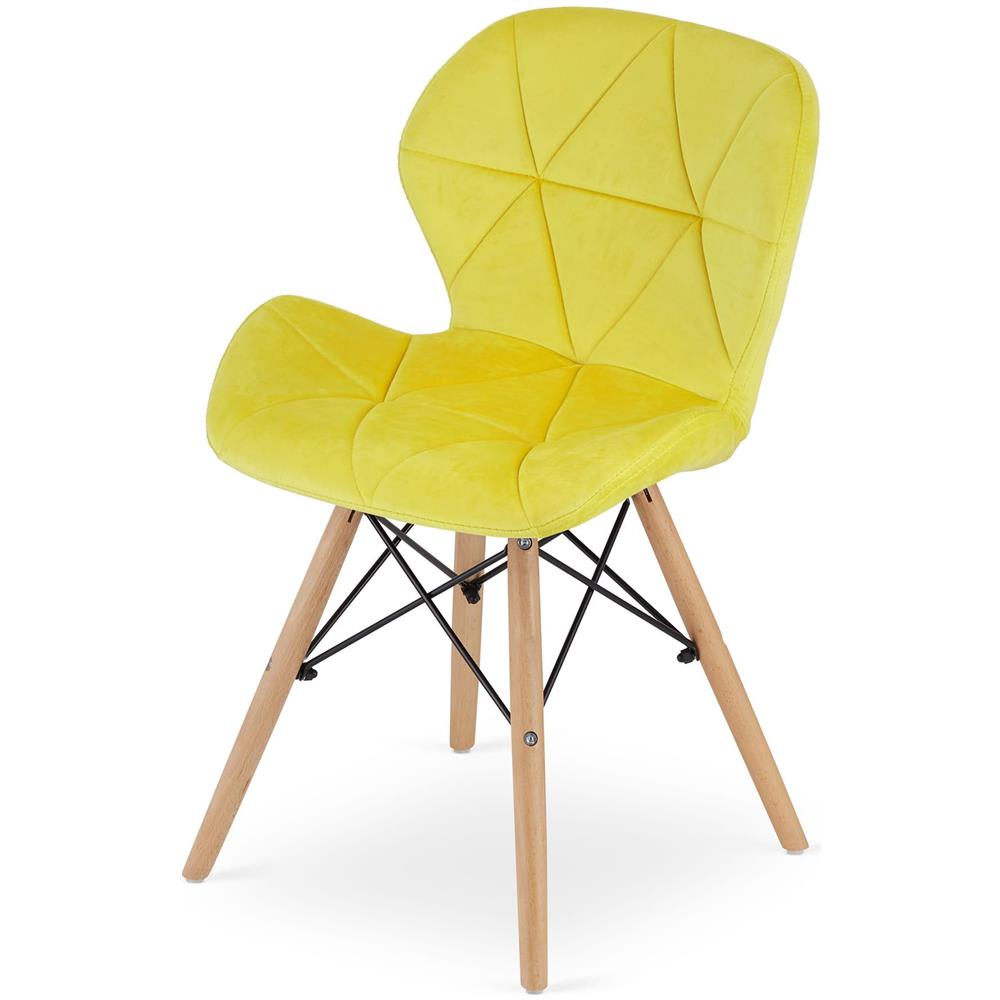 Sedia in velluto WAKO gialla dal design moderno per il soggiorno - Foto 6
