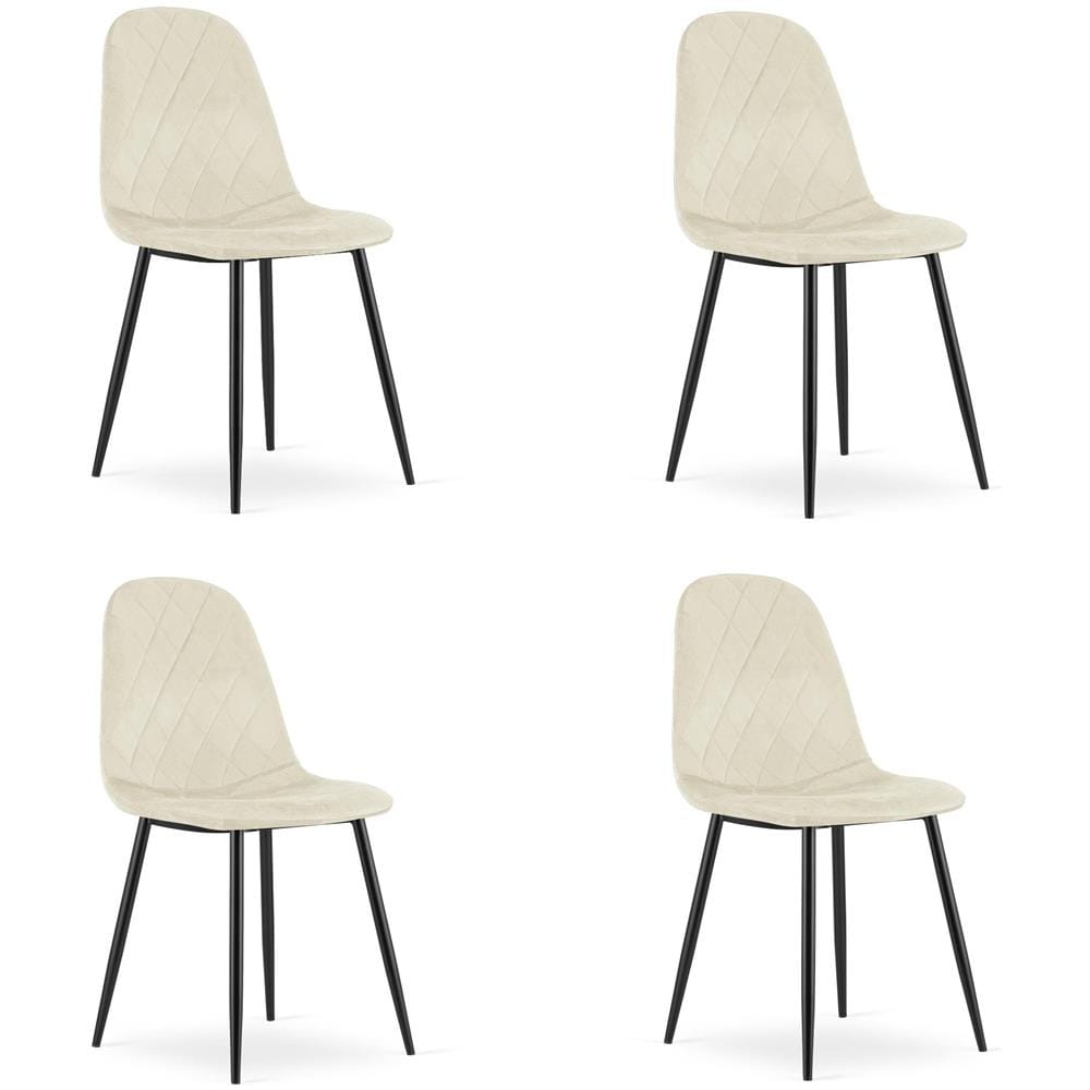 Sedia DAPI - Design ergonomico moderno, velluto beige x 4 - Foto 1