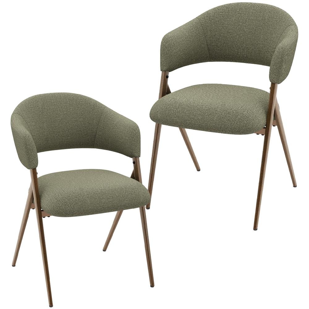 Sedie Da Pranzo Set Da 2 Design Ergonomico E Confortevole, Stile Vintage, Verde - Foto 1