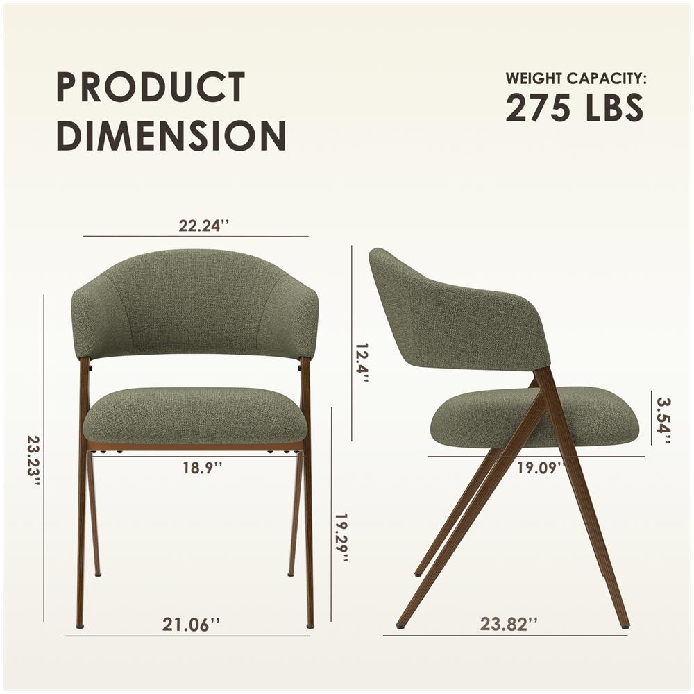 Sedie Da Pranzo Set Da 2 Design Ergonomico E Confortevole, Stile Vintage, Verde - Foto 2