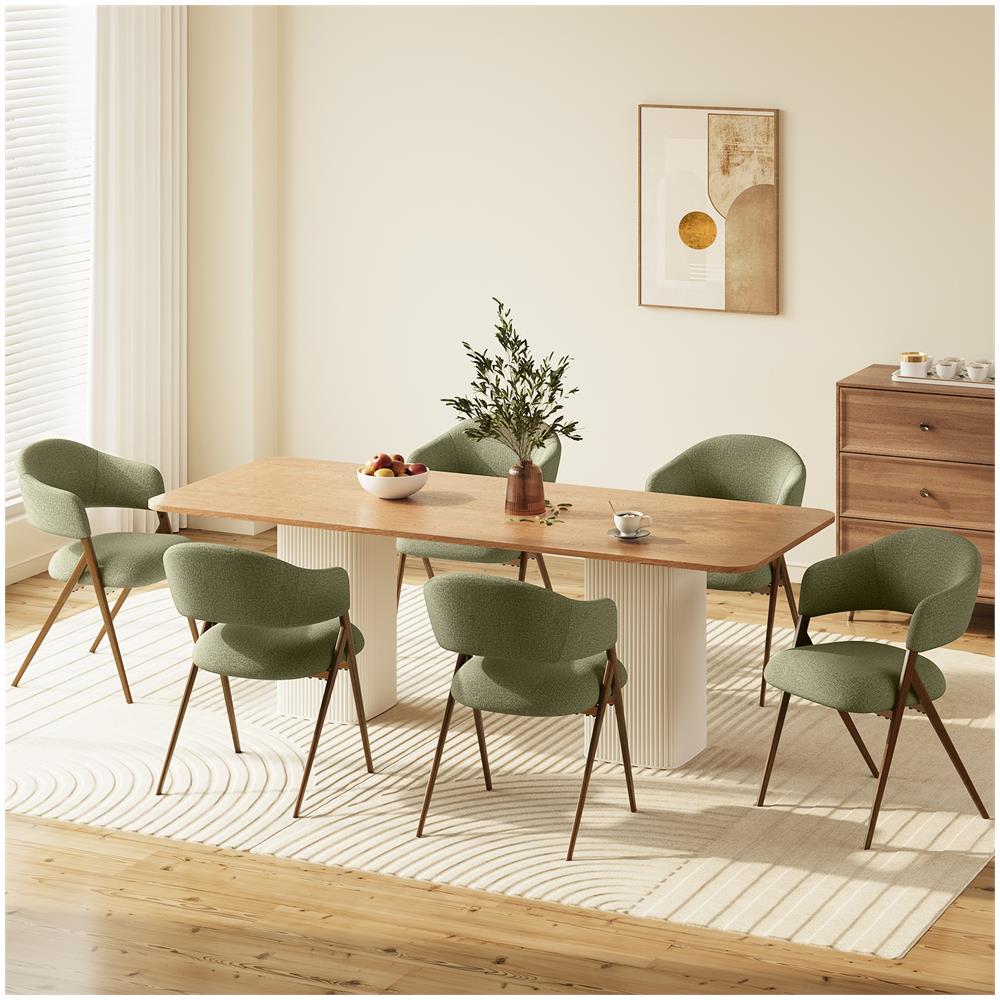 Sedie Da Pranzo Set Da 2 Design Ergonomico E Confortevole, Stile Vintage, Verde - Foto 8
