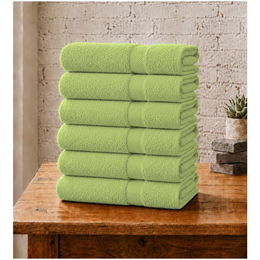 Set 6 Asciugamani Viso 55x100 cm - Eleganza e Comfort per il Tuo Bagno - Herbal Garden /Verde Erba - Foto 1