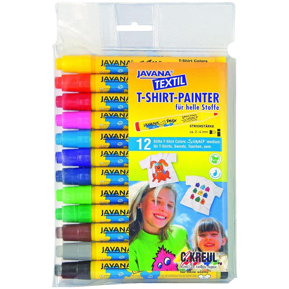 Pittura Javana Tessile Pennarelli Set Di 12 - Foto 1