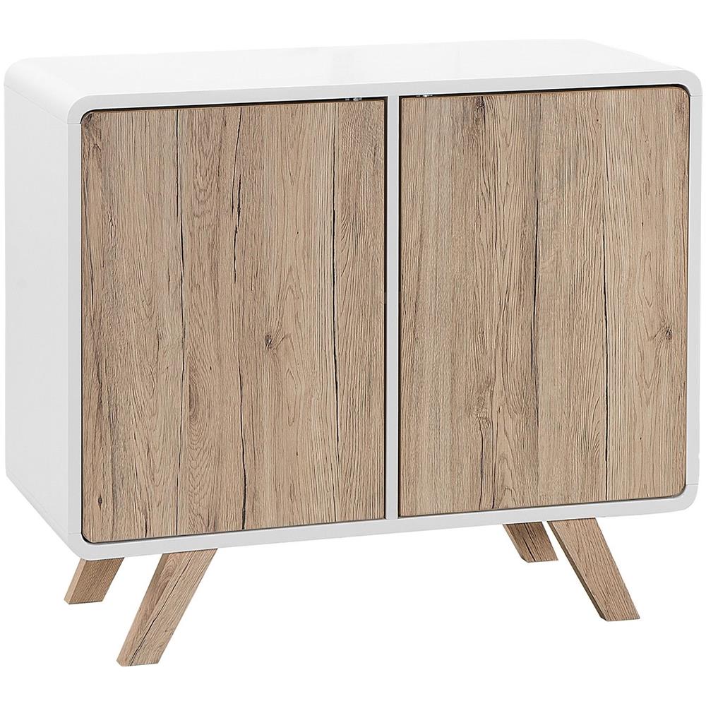 Credenza Laminata In Color Legno Chiaro / bianco Milo - Foto 1