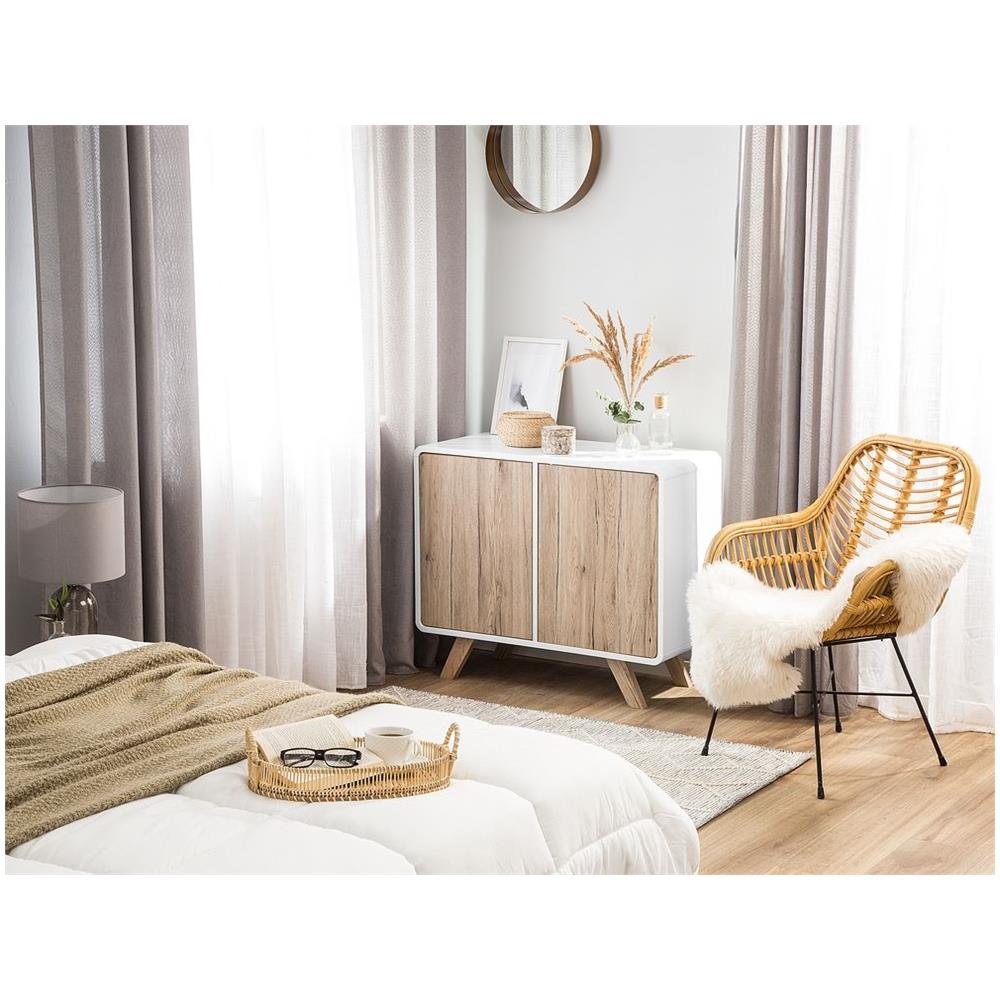 Credenza Laminata In Color Legno Chiaro / bianco Milo - Foto 2
