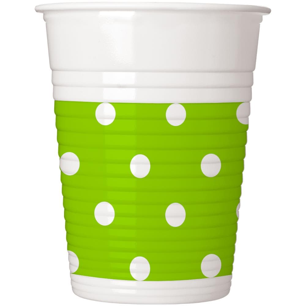 Procos - 8 Bicchieri In Plastica Verde Mela A Pois - Foto 1