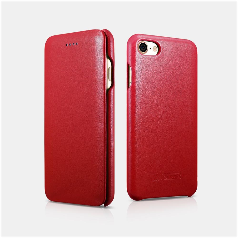 Caso Di Lusso In Vera Pelle Iphone Red Bordo Curvo 7/8 - Foto 1
