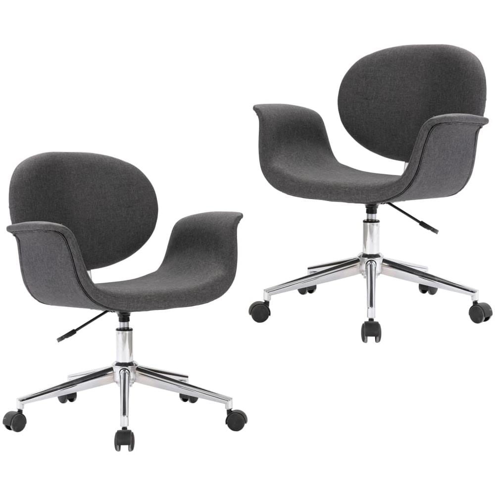 Sedie Da Pranzo Girevoli 2 Pz Grigie In Tessuto - Foto 2