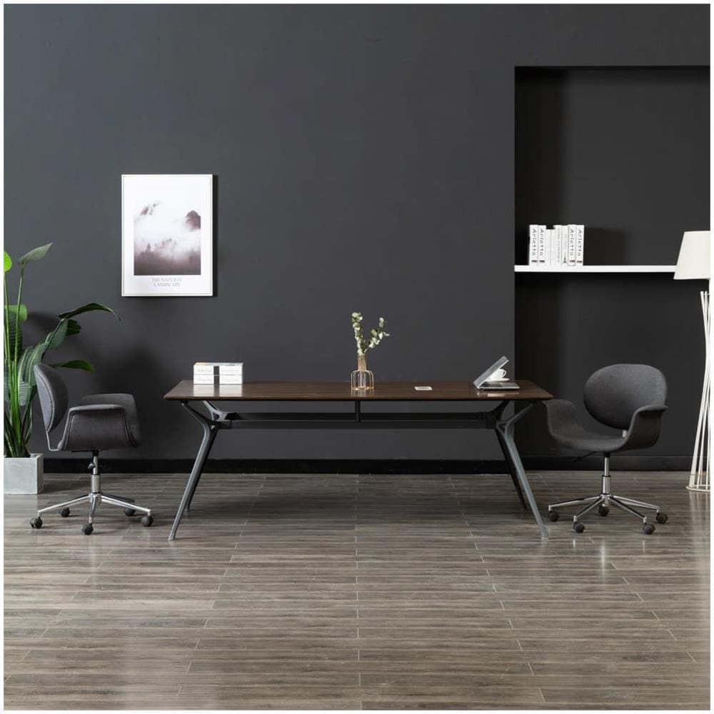 Sedie Da Pranzo Girevoli 2 Pz Grigie In Tessuto - Foto 1