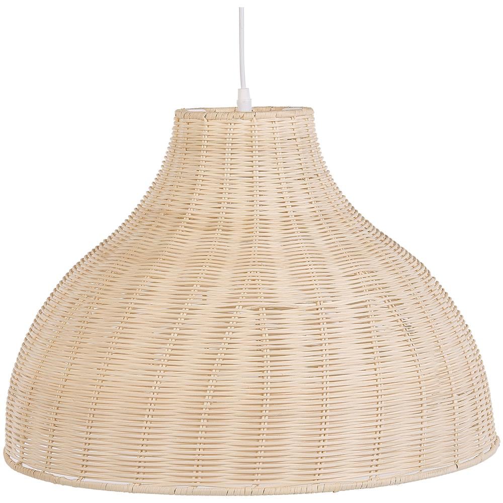 Lampadario In Rattan Con Paralume Marrone Chiaro Millian - Foto 1