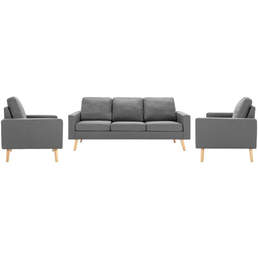 VidaXL Set Divani In Tessuto Marrone 2 Pezzi - Divano 2 Posti + Divano 3 Posti, Struttura Metallo, Con Cuscini Spessi