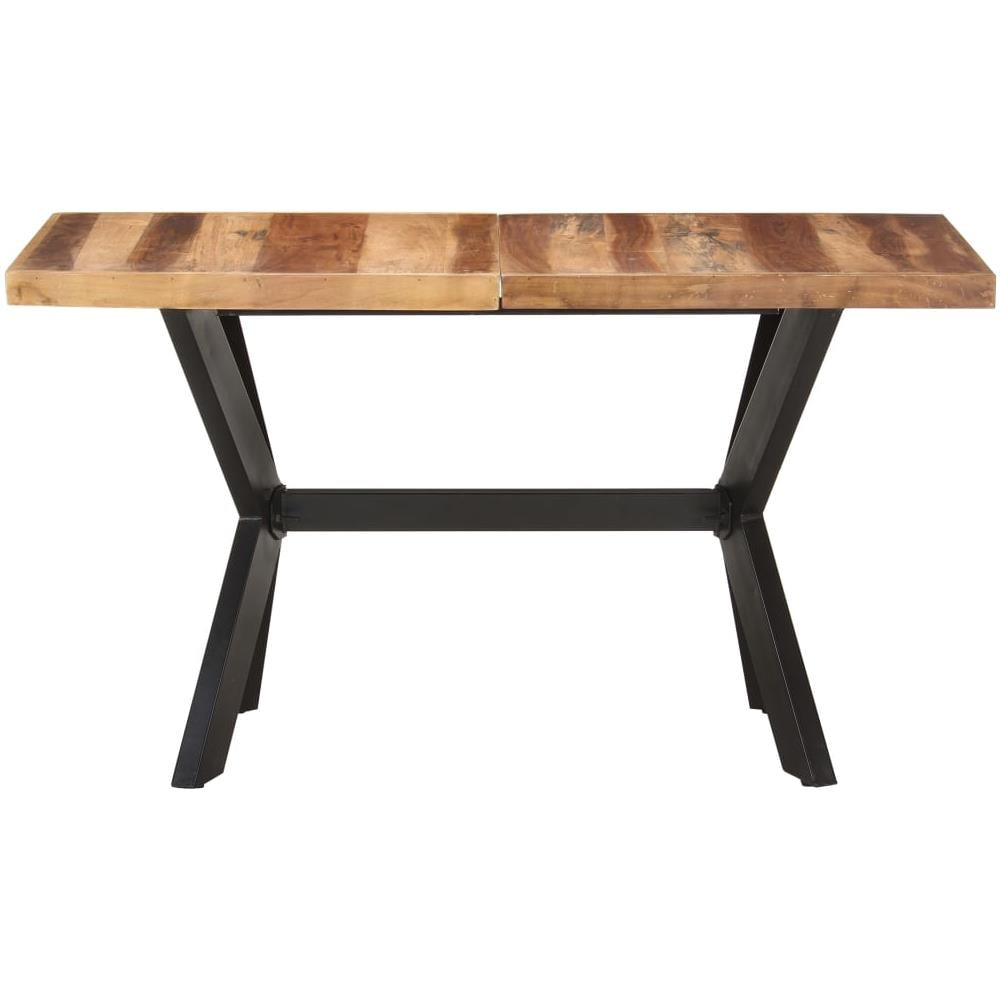 Tavolo da Pranzo 140x70x75 cm Legno Massello con Finitura Miele - Foto 2