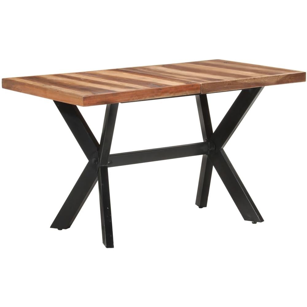 Tavolo da Pranzo 140x70x75 cm Legno Massello con Finitura Miele - Foto 8