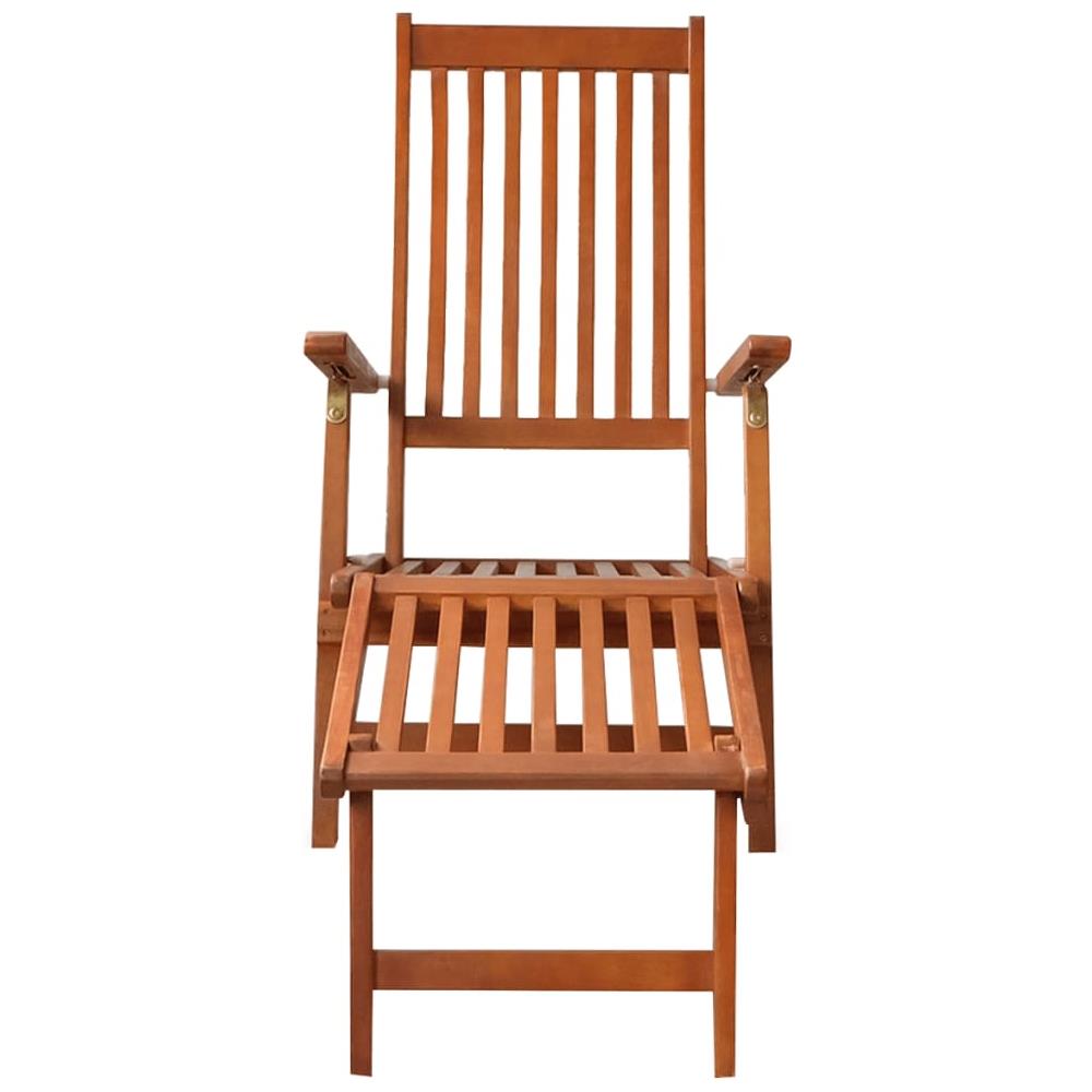 Sdraio da Esterni con Poggiapiedi e Cuscino Massello d'Acacia - Foto 2