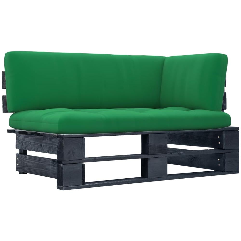 Divano Angolare da Giardino Pallet Legno Pino Impregnato Nero - Foto 1
