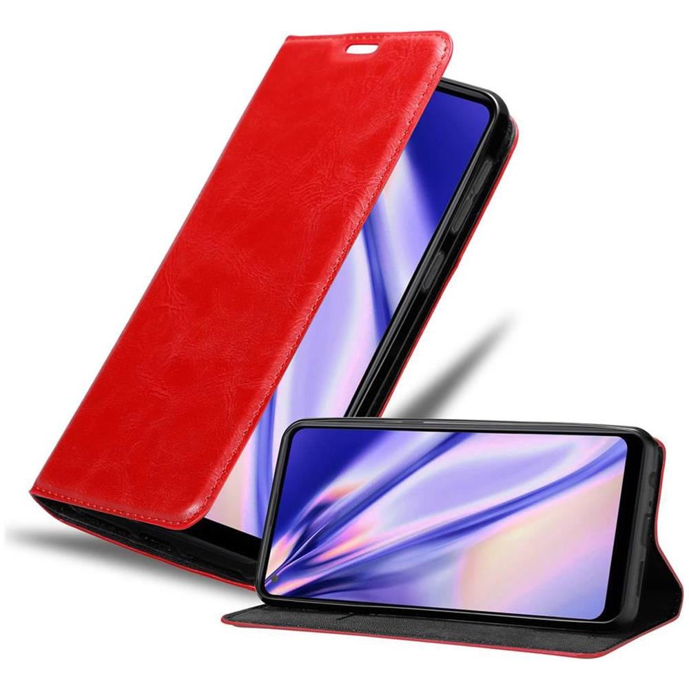 Custodia Compatibile Con Samsung Galaxy A21 In Rosso Mela - Coperchio Protettiva Con Chiusura Magnetica, Funzione Stand E Tasca Per Le Carte - Foto 1