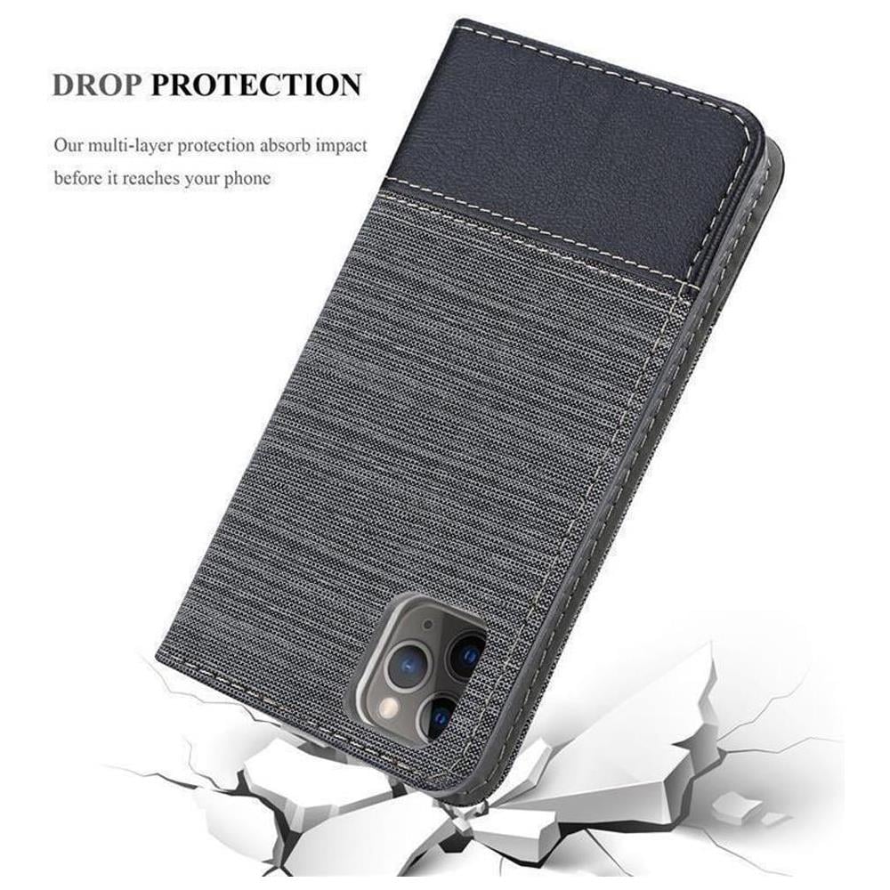 Custodia Compatibile Con Apple Iphone 11 Pro Max (xi Pro Max) In Grigio Nero - Coperchio Protettiva Con Chiusura Magnetica, Funzione Stand E Tasca Per Le Carte - Foto 8
